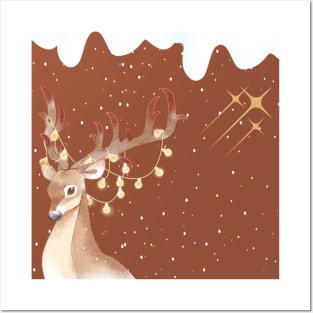 Christmas Deer Posters and Art